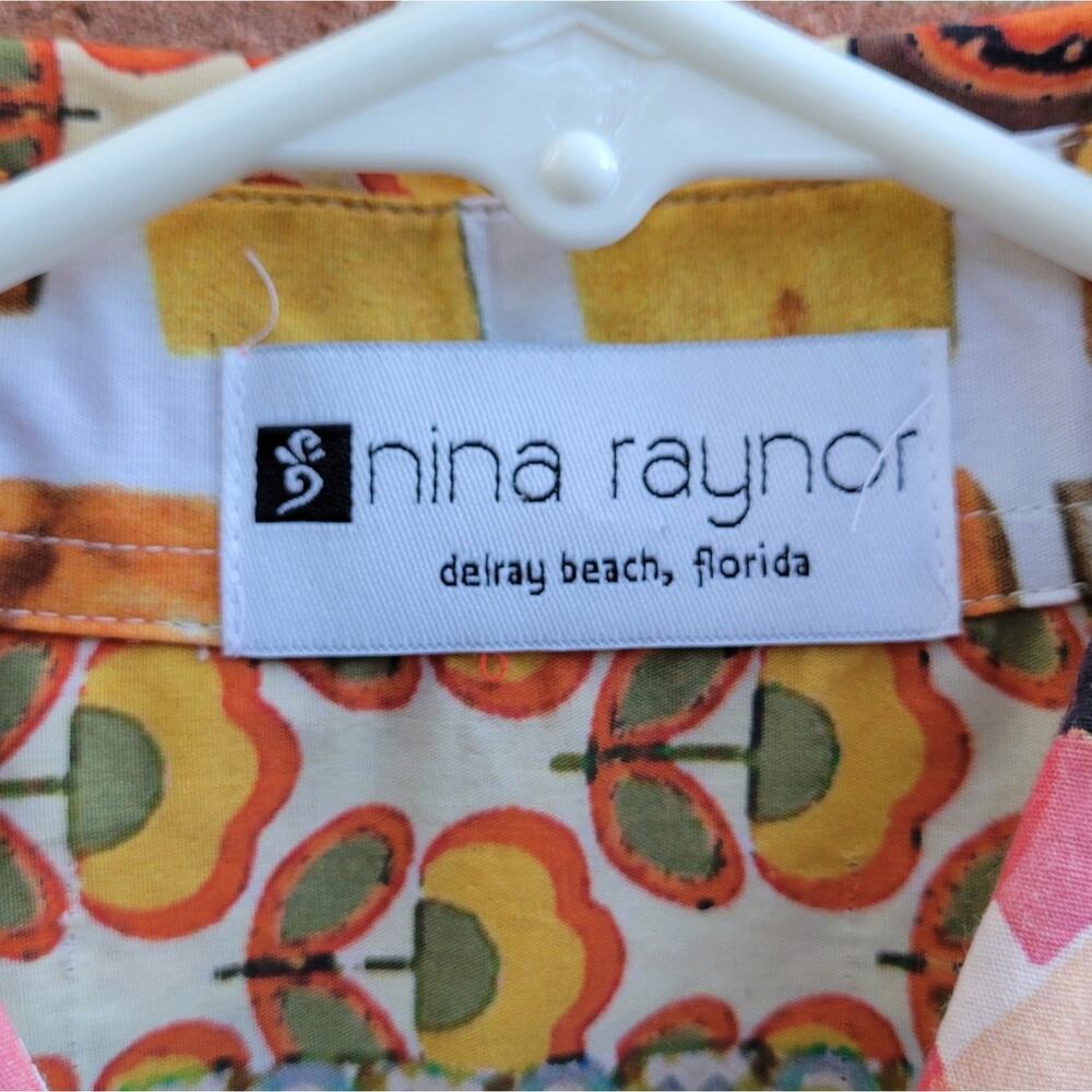 Nina Raynor Delray Beach Florida Shirtdress Patchwork size Medium - Picture 4 of 8